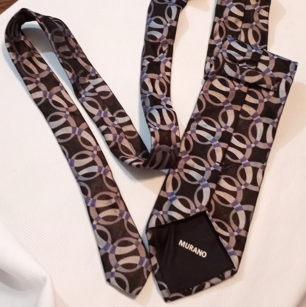Murano Silk Necktie Men's Tie 59.5" x 4" wpl#2831 Geometric Circles